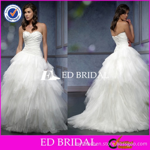 CE1010 Sweetheart 2015 Strapless Pleat Puffy Skirt Sex Bridal Wedding Dress